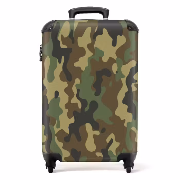 Suitcase - Green camouflage with sand color