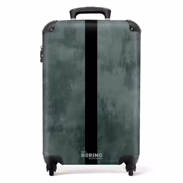 Suitcase - Green concrete look with black stripe