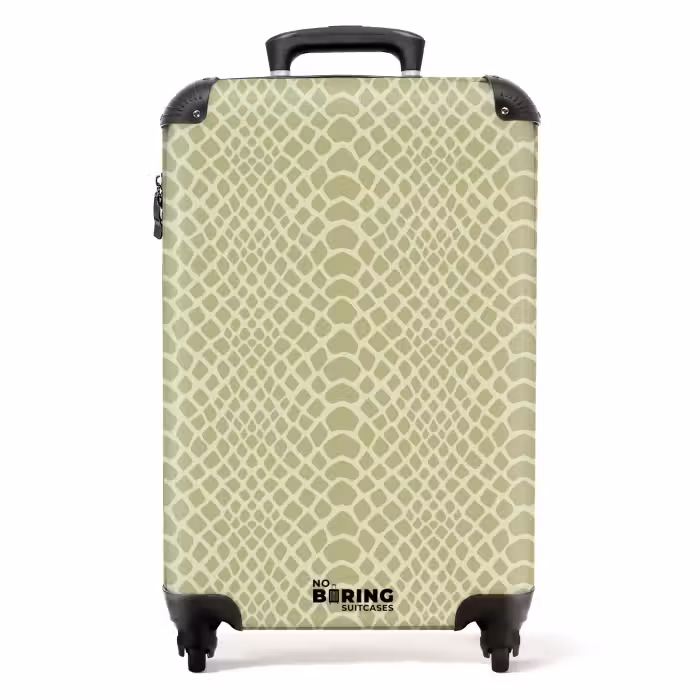 Suitcase - Green reptile skin pattern with symmetrical pattern