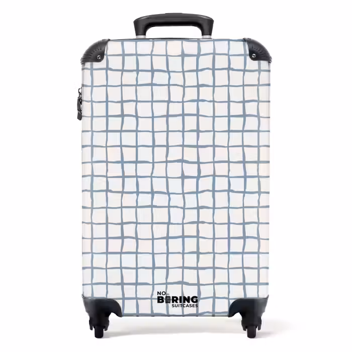 Suitcase - Hand-drawn blue grid with soft corners