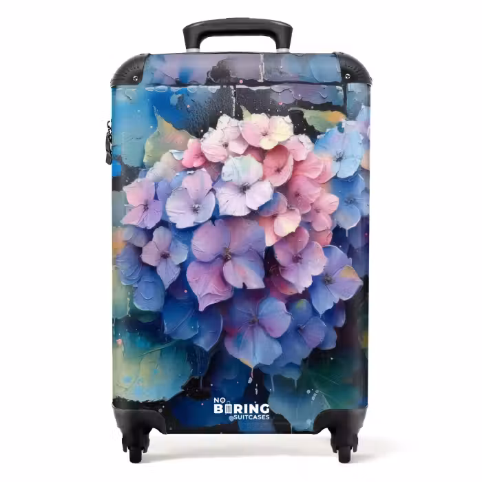 Suitcase - Hydrangea flowers in graffiti style