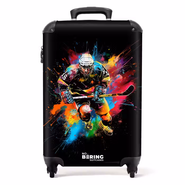 Suitcase - Ice hockey with graffiti