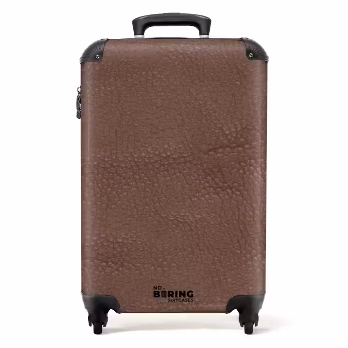 Suitcase - Leather look chestnut brown
