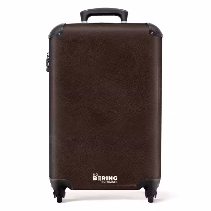 Suitcase - Leather look chocolate brown