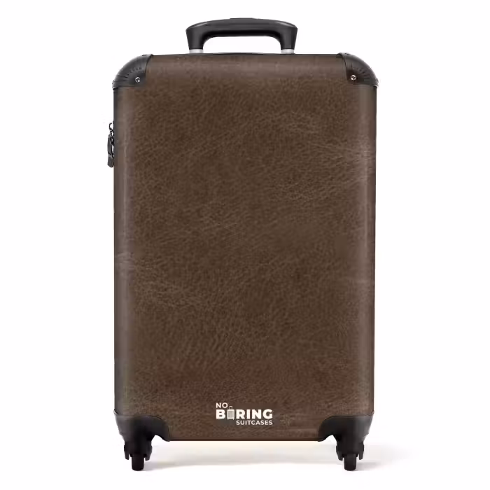 Suitcase - Leather look dark brown