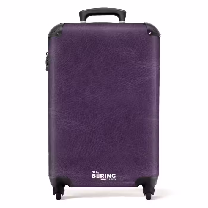 Suitcase - Leather look eggplant purple