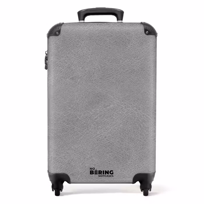 Suitcase - Leather look gray
