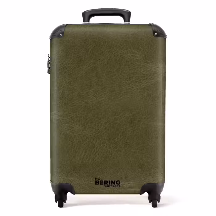 Suitcase - Leather look khaki green