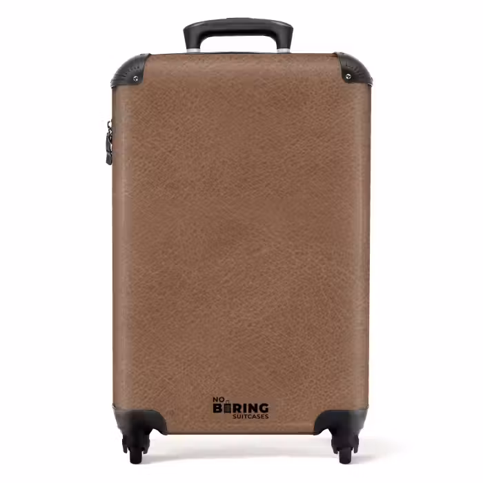 Suitcase - Leather look light brown