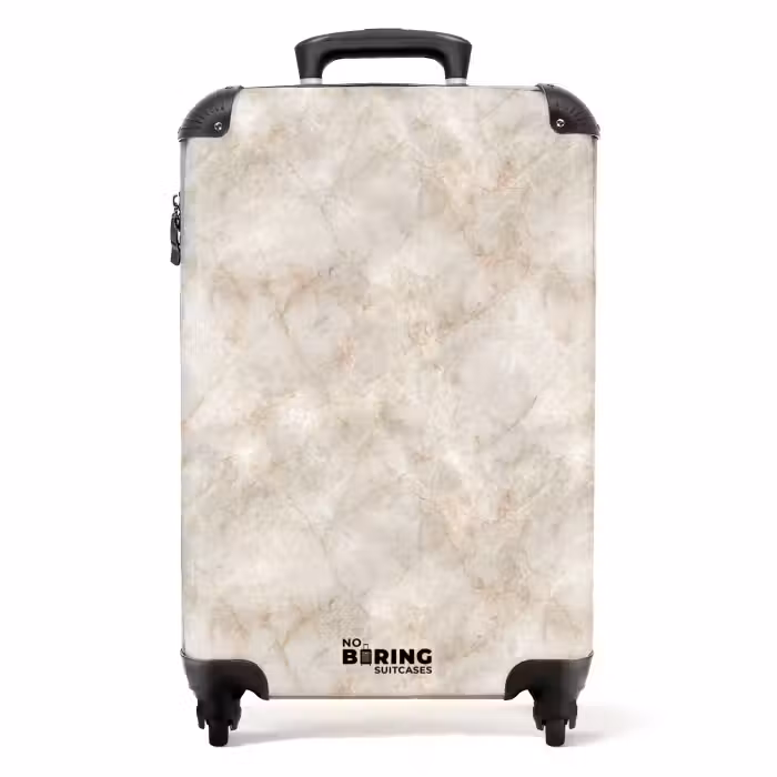 Suitcase - Light Beige - Golden Brown Grains - Marble
