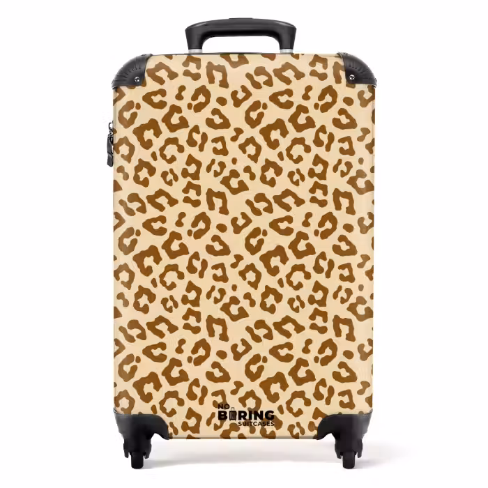 Suitcase - Light brown leopard pattern