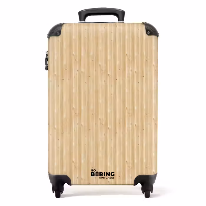 Suitcase - Light pine with vertical lines