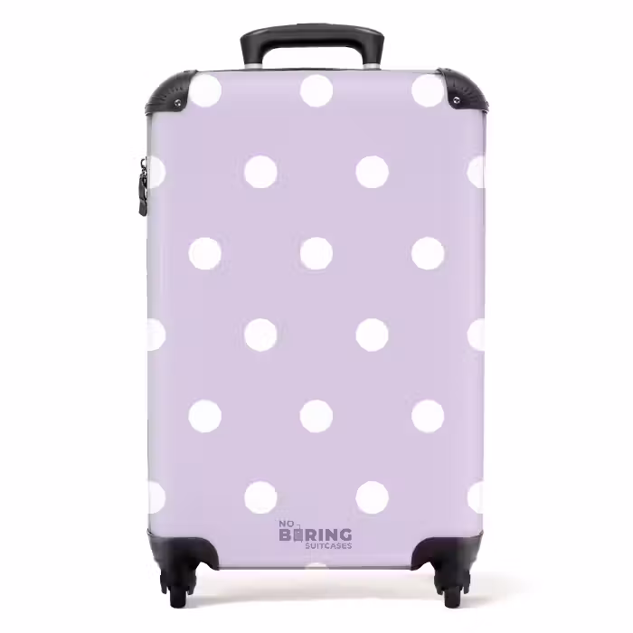 Suitcase - Light purple background with white dots