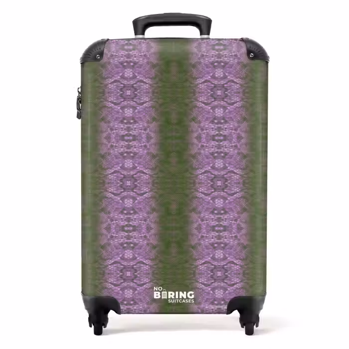 Suitcase - Light purple snakeskin with symmetrical scale structure