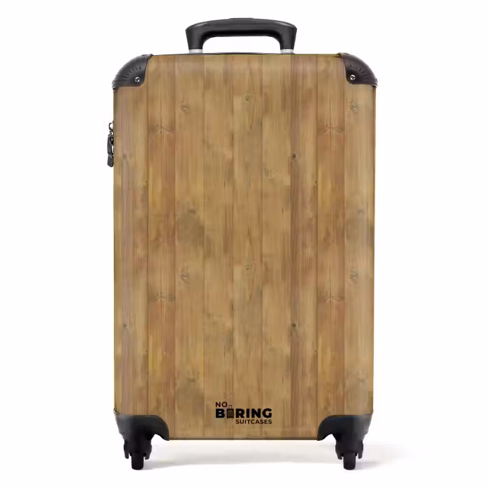 Suitcase - Light yellow wood planks with red accents and knots
