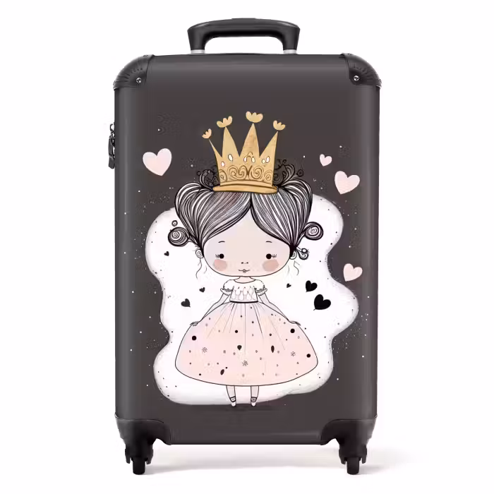 Suitcase - Little princess on black background