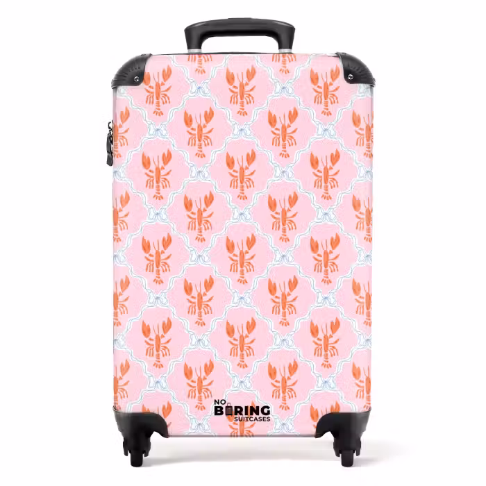 Suitcase - Lobster illustration pink