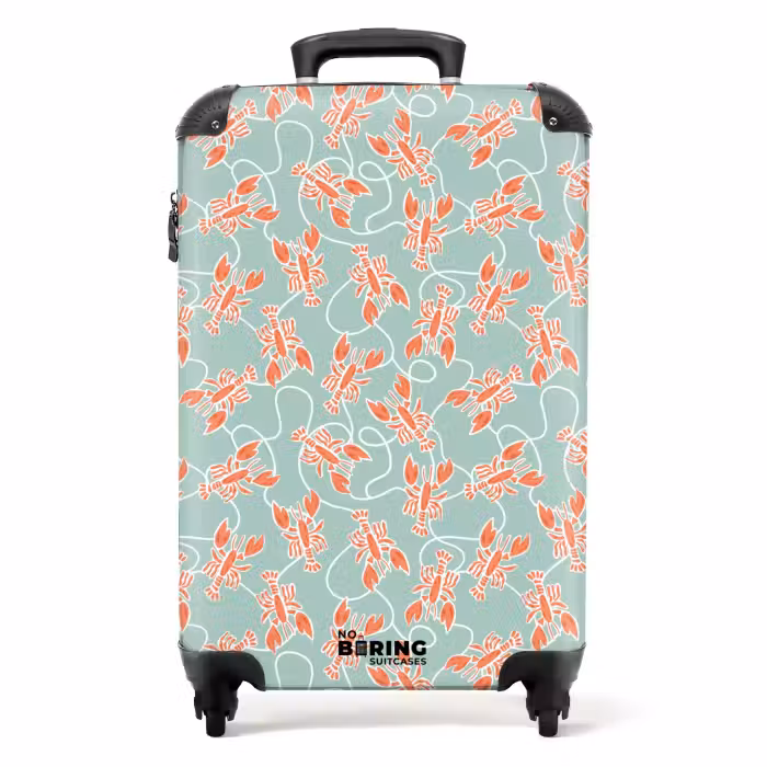 Suitcase - Lobster print green