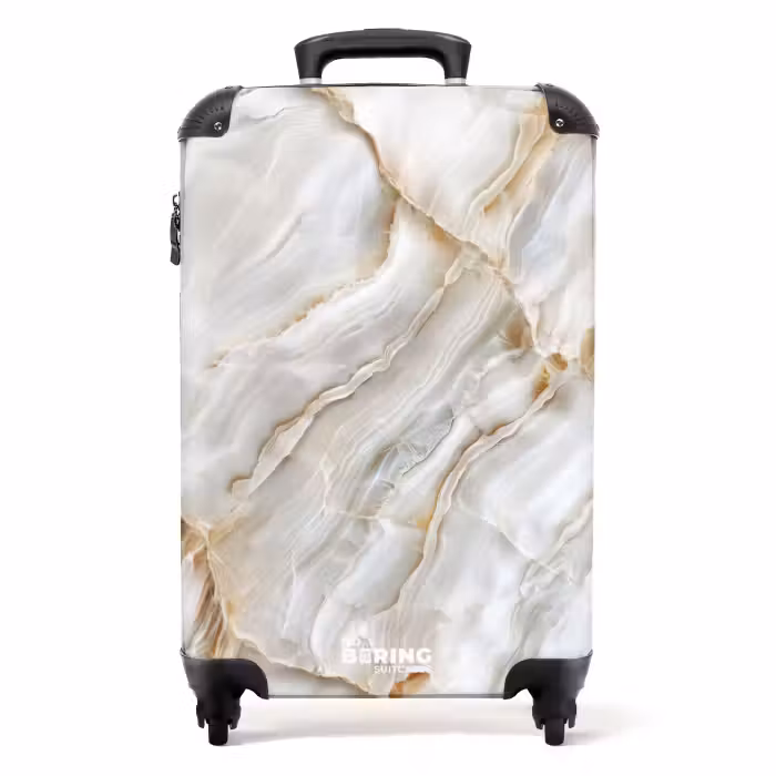 Suitcase - Marble - Soft White Marble Layers