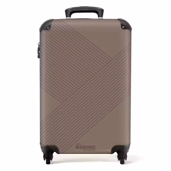 Suitcase - Minimal - Crossing lines on dark taupe