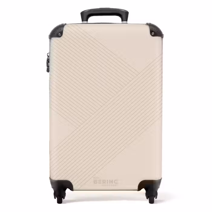 Suitcase - Minimal - Crossing lines on warm beige