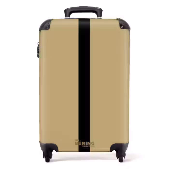 Suitcase - Minimal - Golden brown with black stripe
