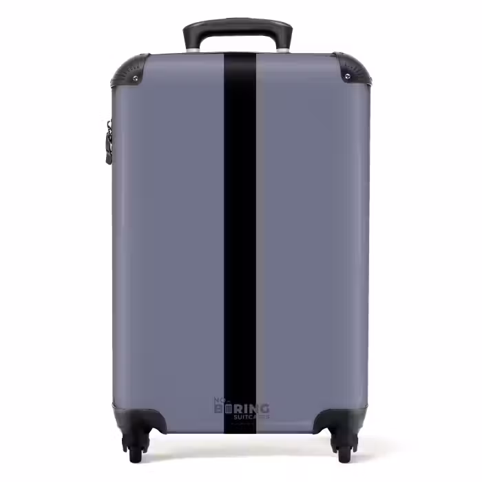Suitcase - Minimal - Gray-blue with black stripe