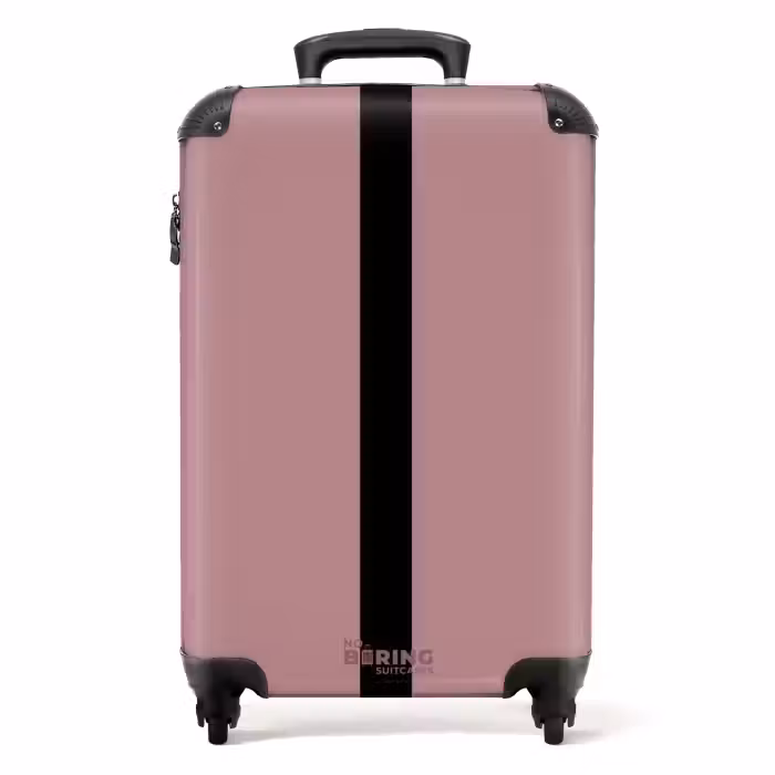 Suitcase - Minimal - Soft old pink with black stripe
