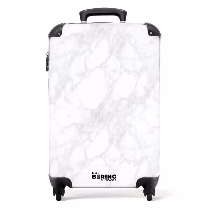 Suitcase - Minimalist - White - Gray veins