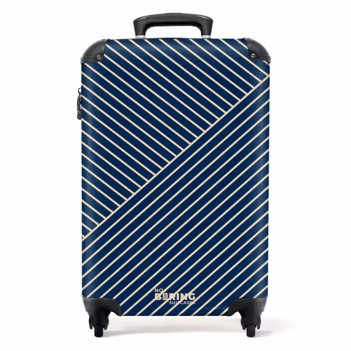 Suitcase - Modern line art blue
