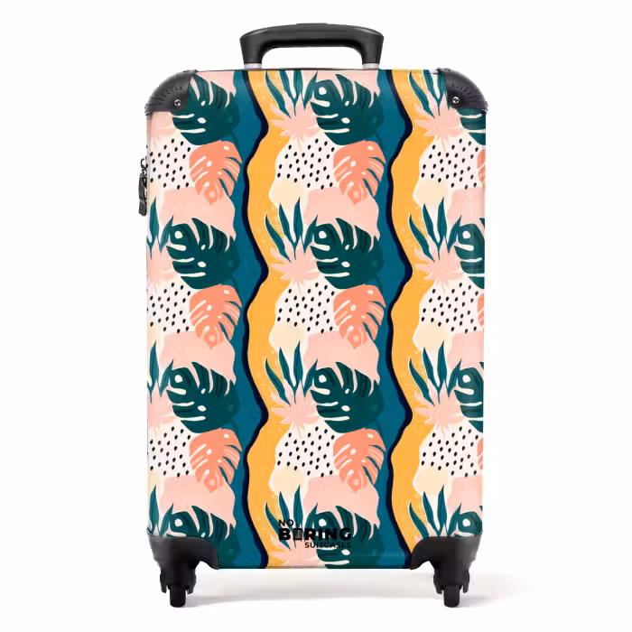 Suitcase - Monstera leaves in various colors