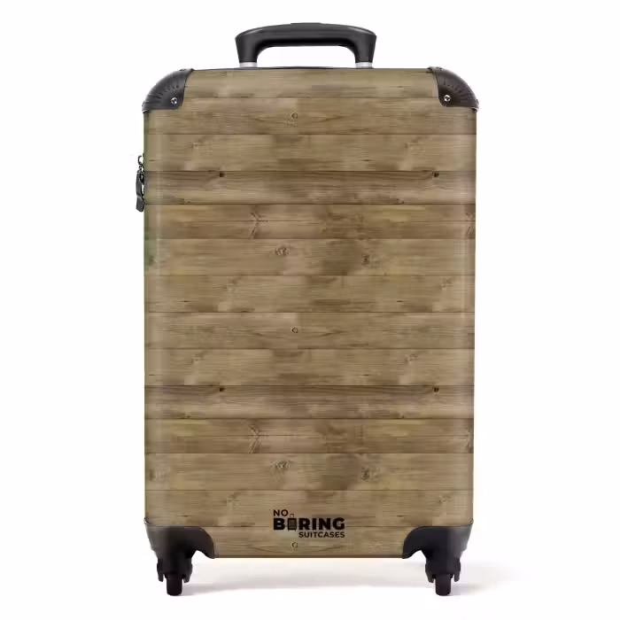 Suitcase - Olive green wood texture with natural imperfections
