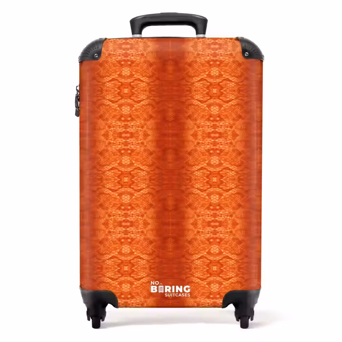 Suitcase - Orange snakeskin with symmetrical scale structure