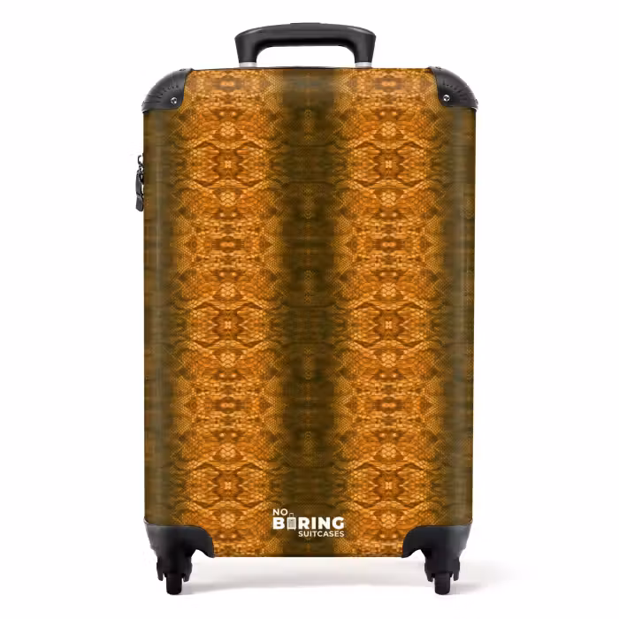 Suitcase - Orange snakeskin with symmetrical scale structure