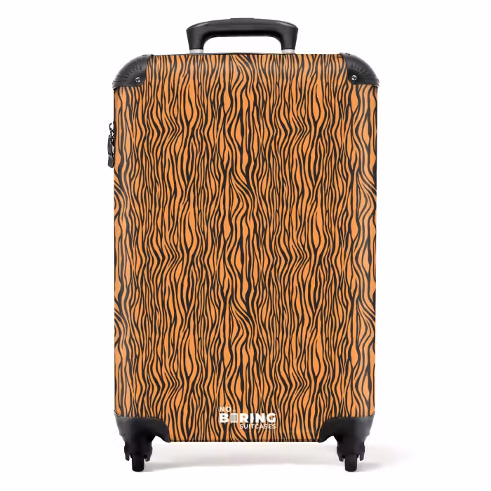 Suitcase - Orange tiger stripe pattern