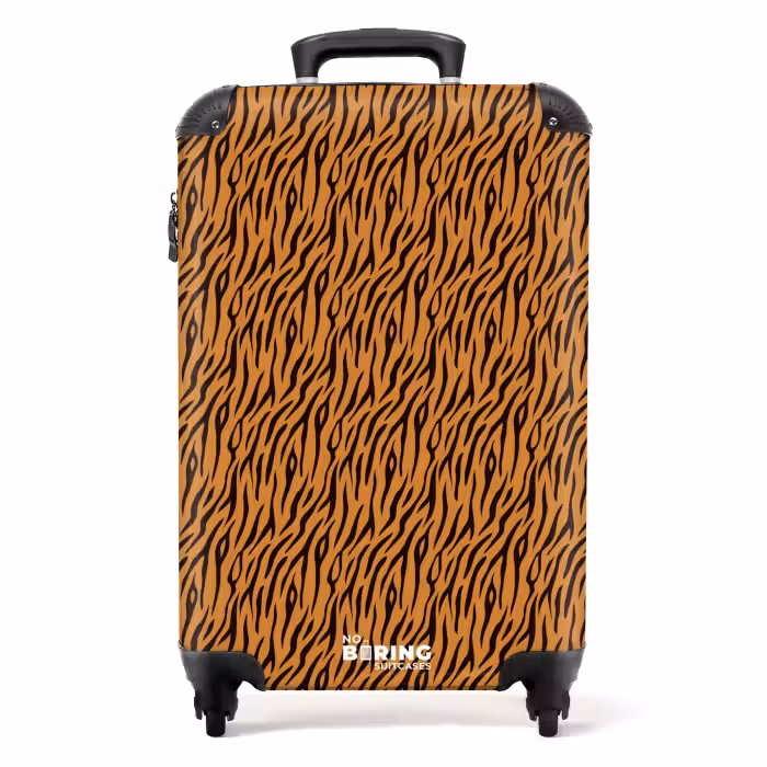 Suitcase - Orange tiger stripes with flowing motif