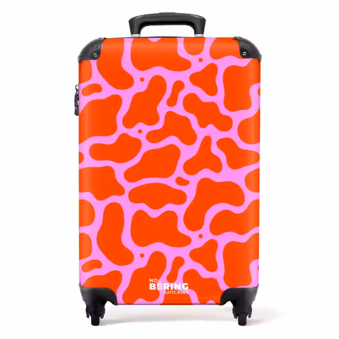 Suitcase - Organic spot pattern in red and pink