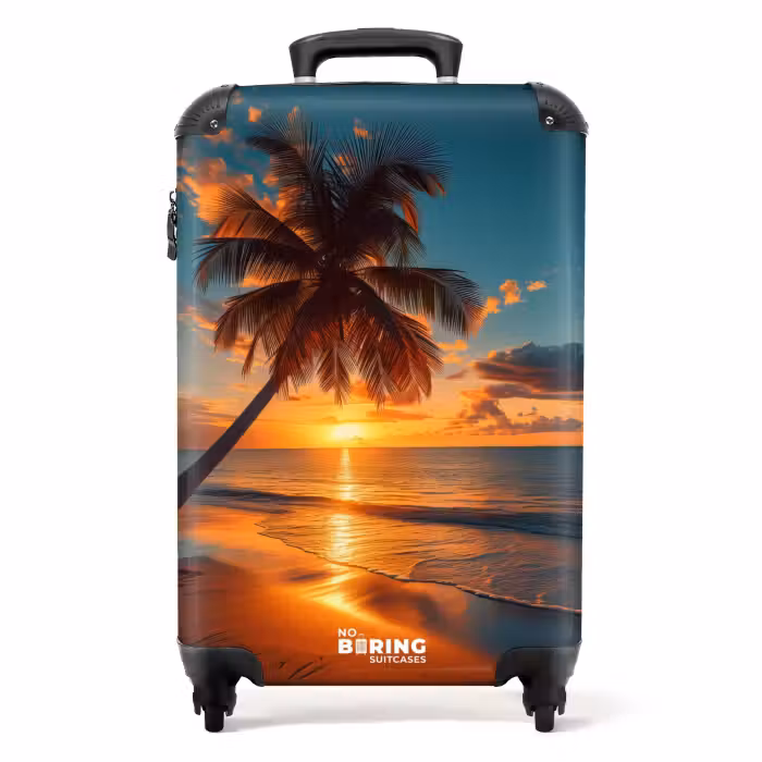 Suitcase - Palm tree at sunset