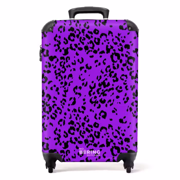 Suitcase - Panther pattern in purple and black