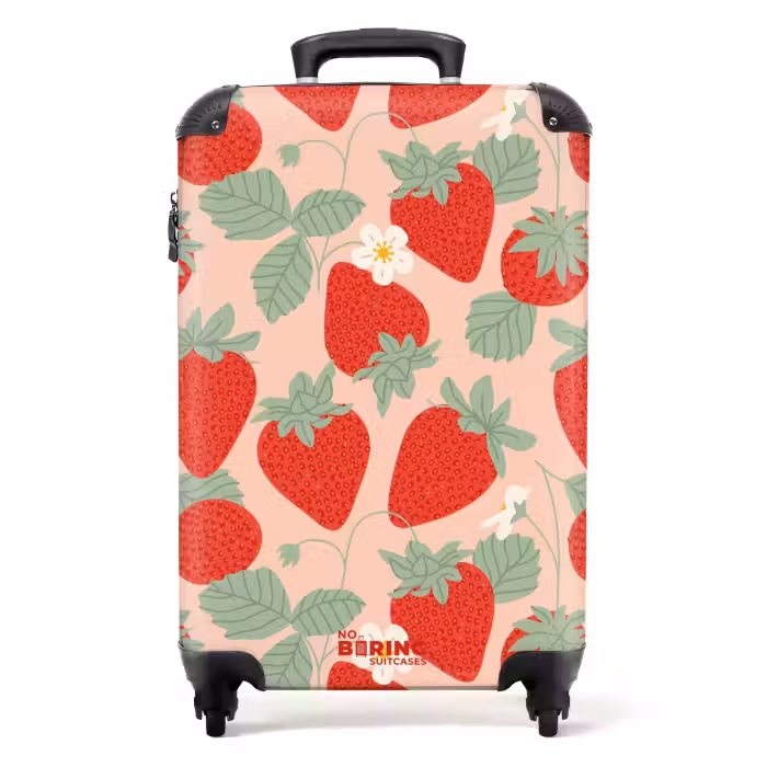 Suitcase - Pastel fruit - strawberries