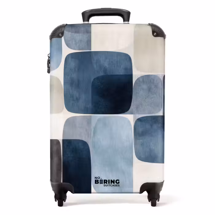 Suitcase - Pattern - Blue - Squares