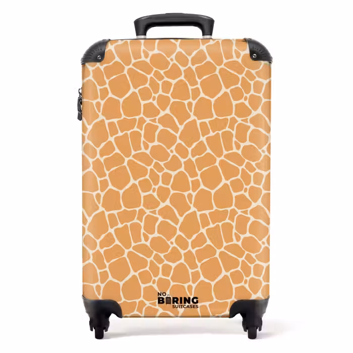 Suitcase - Pattern of giraffe print in orange with beige