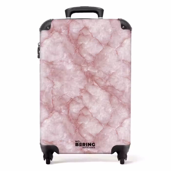 Suitcase - Pink - Quartz marble - Veins