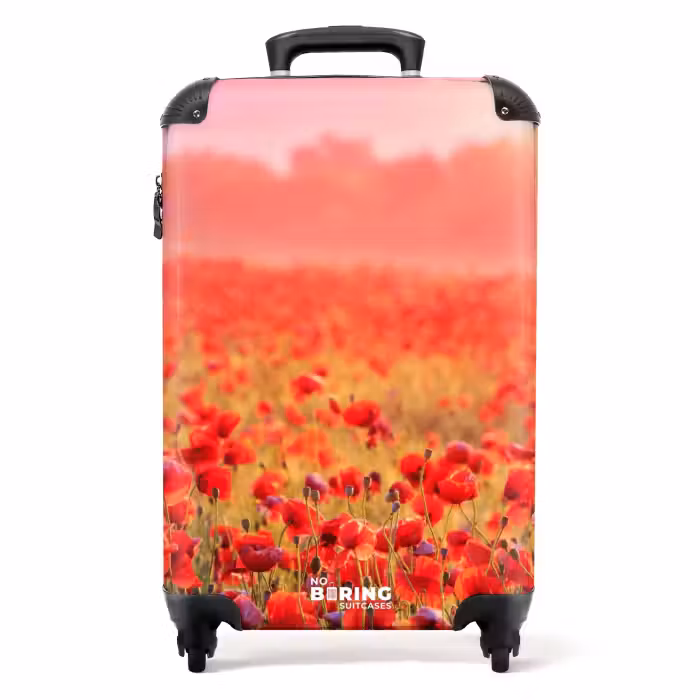 Suitcase - Poppies at sunset