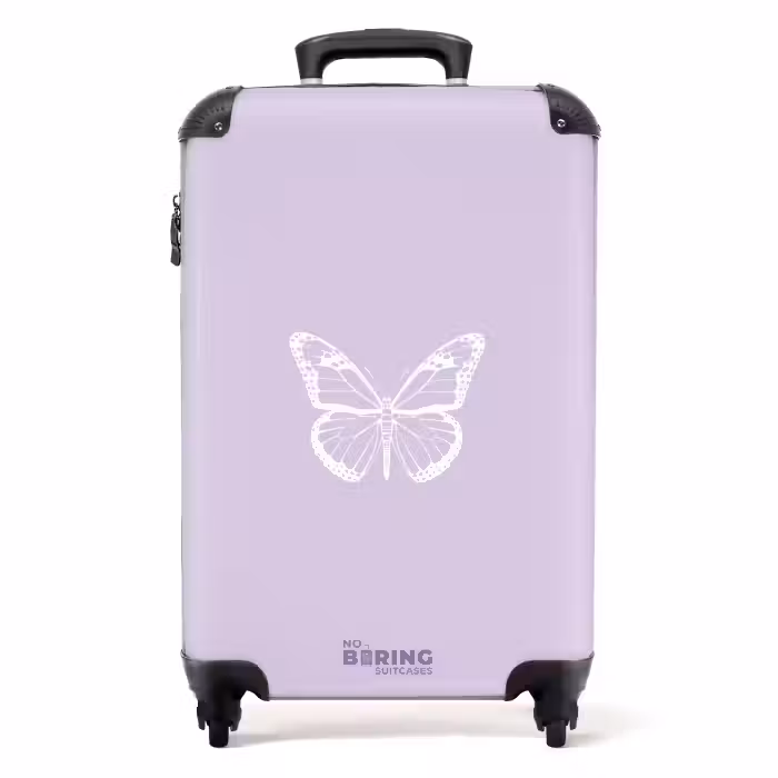 Suitcase - Purple background with white butterfly