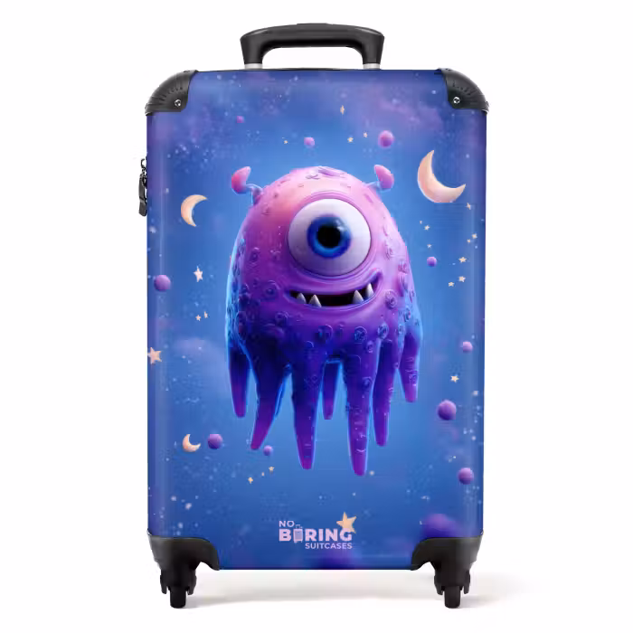 Suitcase - Purple monster in space