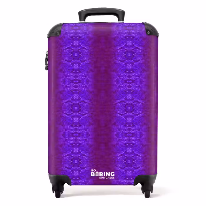 Suitcase - Purple snakeskin with symmetrical scale structure