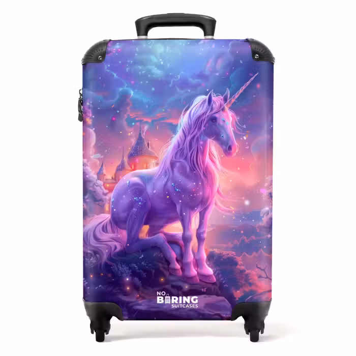 Suitcase - Purple Unicorn in Magical Environment