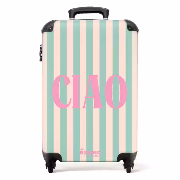 Suitcase - Quotes - Ciao mint green and salmon color