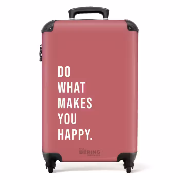 Suitcase - Quotes - Do what makes you happy berry red